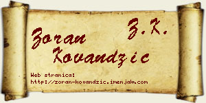 Zoran Kovandžić vizit kartica